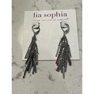 NWT LIA SOPHIA Silver Fringe Earring